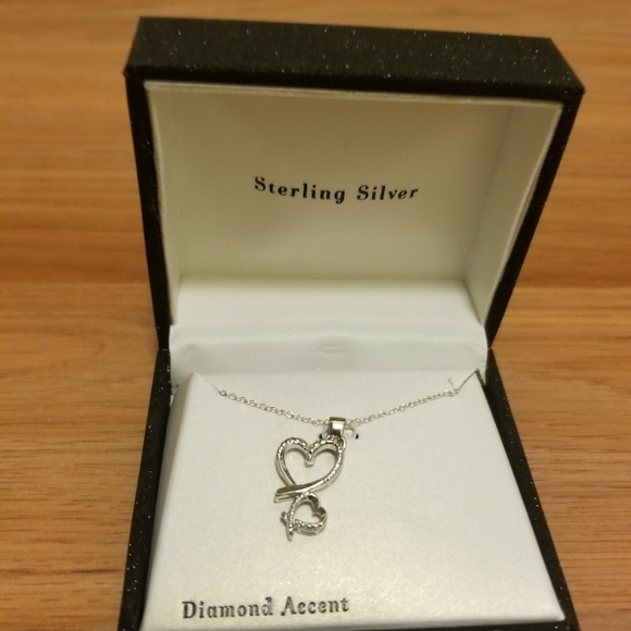 Jewelry - Sterling silver double heart necklace